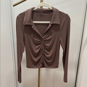 Abercrombie Ribbed Button-Up Top
